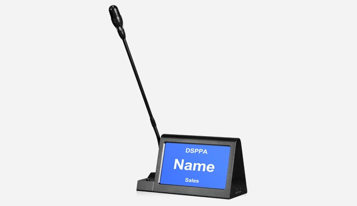 dual screen paperless conference electronic nameplate with microphone